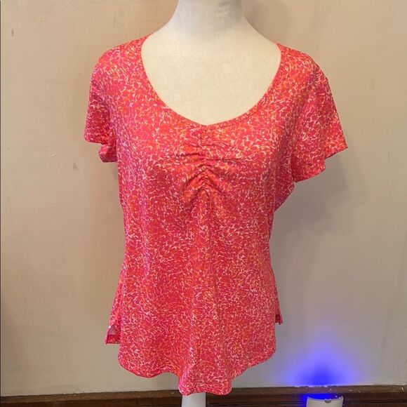 Pebble Beach Pink Orange Dry Luxe Performance short sleeve tee Size M EUC - Picture 1 of 11